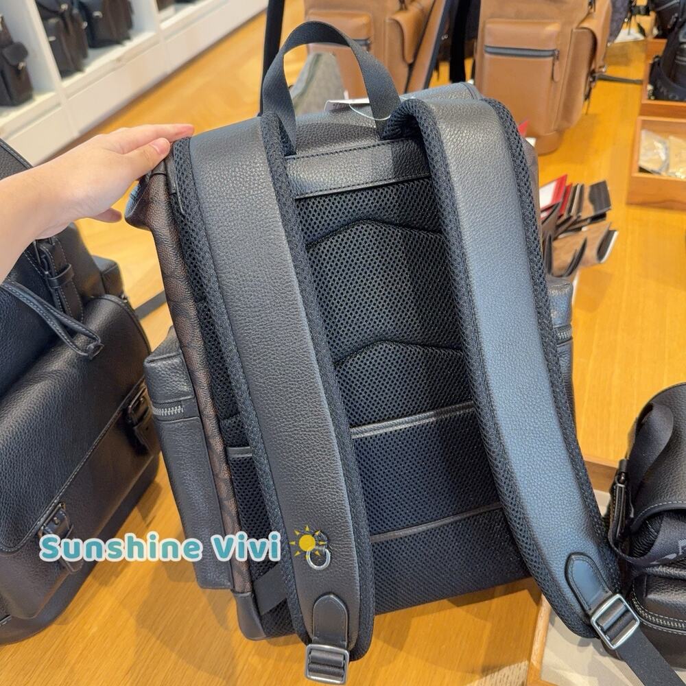 NWT Coach MEN's Sprint Backpack In Signature Canvas Gunmetal CCG13 - Picture 3 of 11